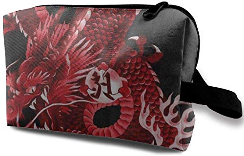 Preisvergleich Produktbild Kosmetiktasche Japanese Red Dragon Handliche Reise Multifunktions Beauty Taschen Designer Organizer für Frauen