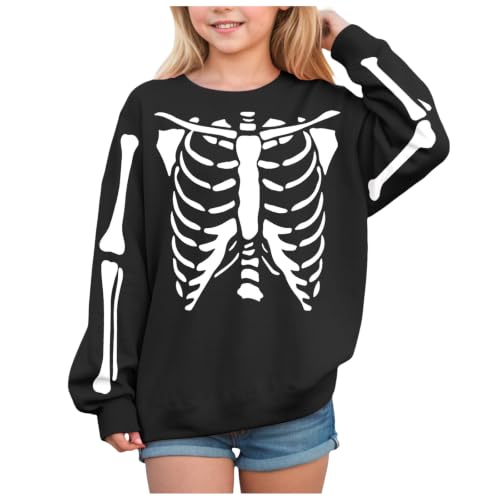 IWIHMIV Halloween Round Neck Sweatshirt Long Sleeve Print Pullover（A2Y