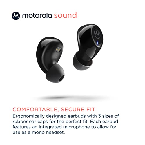 Motorola Moto Buds 105 - True Wireless Enc Bluetooth Earbuds With Touch Control & Micro-Charging Case - Ipx5 Water-Resistant, Lightweight Comfort-Fit, Clear Sound - Black #TOP3