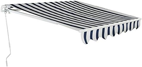 Tuff Concepts Manual Garden Awning Canopy Fabric Outdoor Patio Sun Shade Shelter (4m x 3m, Green/White)
