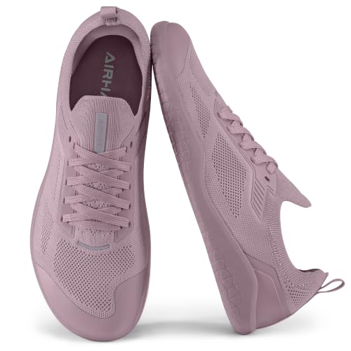AIRHAS Womens Gym Barefoot Shoes Zero Drop Workout Sneakers(Rose,7.0)