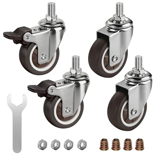 Xahpower Set di 4 Ruote per Mobili 50mm, Ruote Girevoli