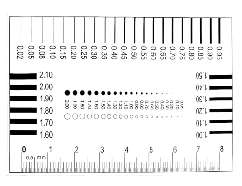 Image of High Precision 1 Micron SEC Size Estimation Chart Transparency Defect Diameter Area Measure 1 /5 /10 Pieces Pack (10, 2)