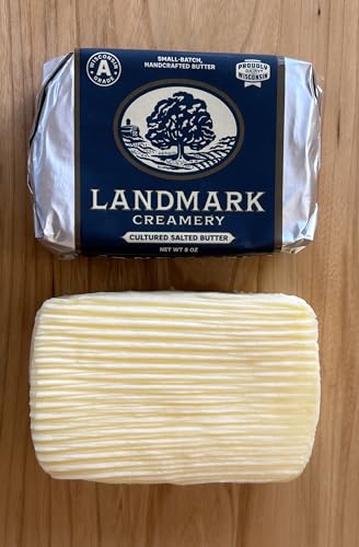 Landmark Creamery® Cultured & Sea Salted - European Butter French Style (6 Pack) - Small Batch & Hand Shaped - Made with Cream from Small Family Farms in Wisconsin - 6 pack of 8 oz sticks