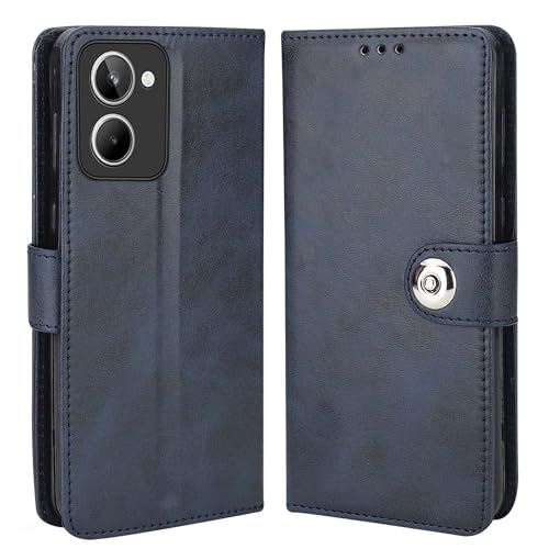 Image of Flip Back Cover Case for /Vivo Y18 5G | PU-Leather Finish & Magnetic Stand with Card Holder | Shockproof | Mobile Case Cover for Vivo Y18 5G (Blue)