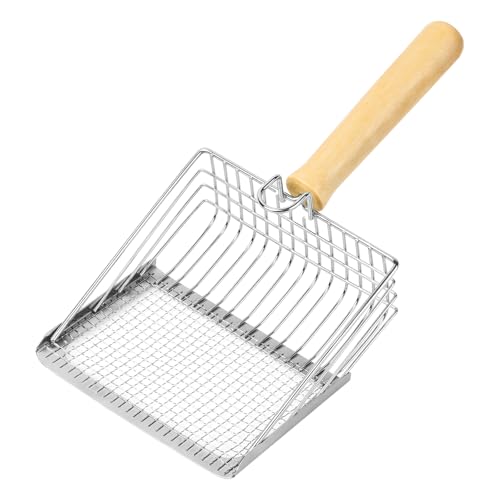 Aomig Pala Arenero Gato, Pala para Gatos con Pala Profunda, Recogedor de Arena para Gatos Aluminio, Metal Cuchara de Arena para Gatos con Mango, Duradero, Antiadherente Arena