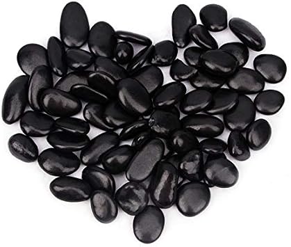 CFKJ 18 Pounds Black Pebbles Aquarium Gravel River Rock, Natural Polished Decorative Gravel,Garden Ornamental Pebbles Rocks,Black Decorative Stones,Black Pebbles, Decor Gravel for Landscaping (Black)