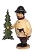 Produktbild Drechslerei Kuhnert - Rauchmann/Räucherfigur aus Holz - Max als Weihnachtsbaumverkäufer - 16cm Höhe - Made in Germany