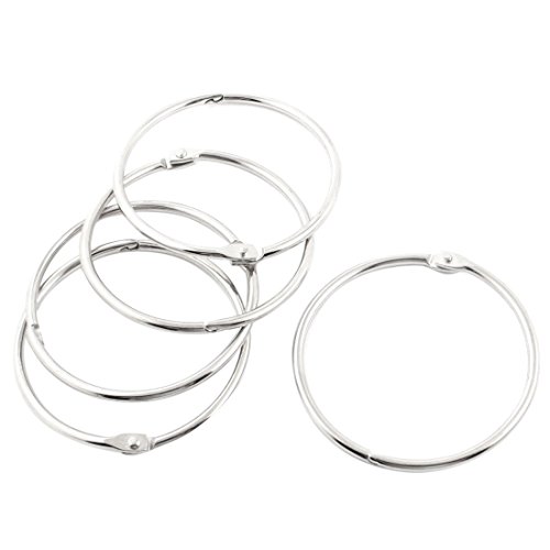 KTOJOY 3Inch (6 Pack) Loose Leaf Binder Rings, Nickel Plated Steel Binder Rings, Keychain Key Rings, Metal Book Rings, Silver