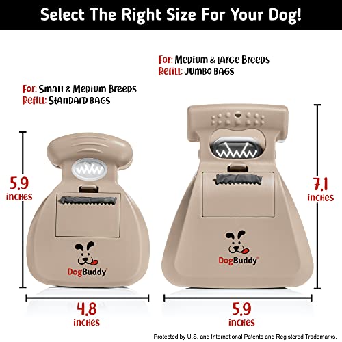 Dogbuddy Pooper Scooper, Portable Dog Poop Scooper, Sanitary Dog Waste Pick Up, Heavy Duty Dog Waste Cleaner With Bag Dispenser, Dog Leash Clip And Pooper Scooper Bags Included (Large, Taupe) #TOP1