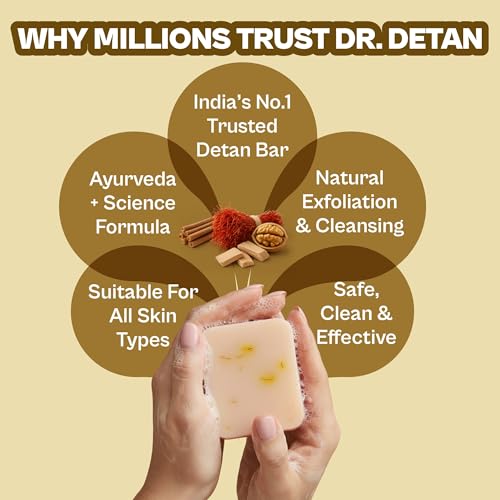 Image of India's 1st Dermatologically Tested Premium Handmade Dr. De-Tan Magic Soap Tan Removal 100G | Sandalwood & Saffron Mixed | Ideal for Men & Women | Suitable for All Skin Type