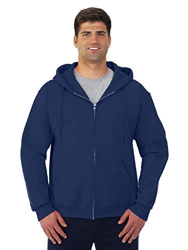 Jerzees Nublend Full Zip Hoody Hooded Fleece Sweatshirt - Navy Blue, 3XL