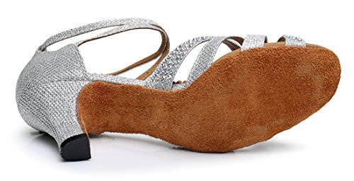 TDA Women's Fashion Mid Heel Crystals Glitter Synthetic Tango Ballroom Salsa Latin Dance wedding Shoes4