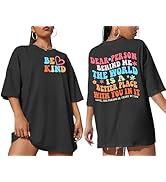 Oversize Mental Health Shirt for Women Be Kind Print Tees Cute Heart Tops Dear Pearson Short Slee...