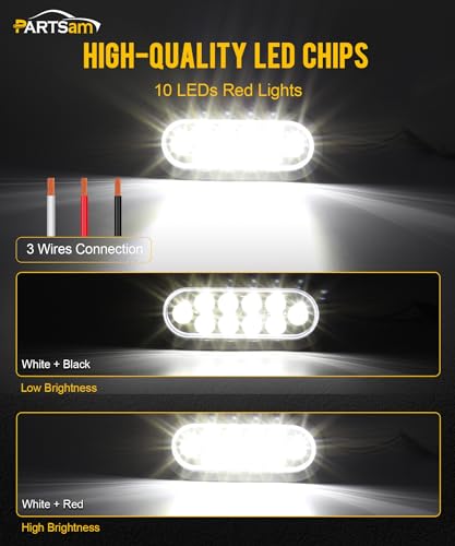 Luces LED ovaladas blancas para remolques, 6 pulgadas, 2 piezas miniatura 3