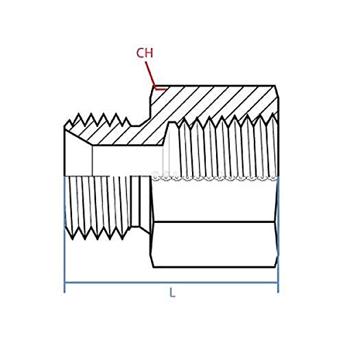 AdaptAll 9235-10X1.25-02 Series 9235 Carbon Steel Straight Adapter, M10X1.25 Male Metric x 1/8