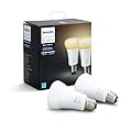 Philips Hue White Ambiance A19 2-Pack 60W Equivalent Dimmable LED Smart Bulbs (Hue Hub Required, Works with Alexa, Apple Homekit & more), Old Version, 2 Bulbs (453092)