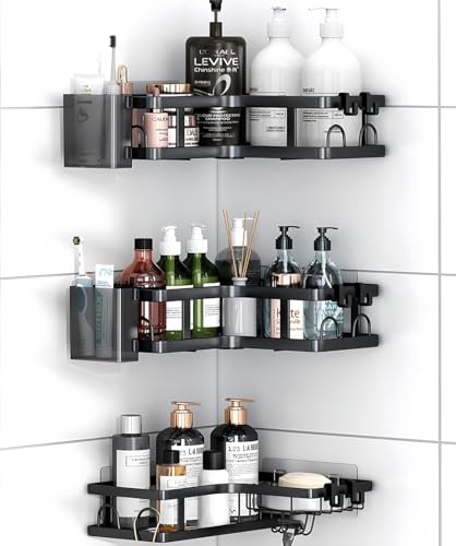 Reviews de Esquinero para baño - 5 favoritos. 41 Juego de 5 Organizador De Ducha De Esquina,estantes de regadera de pared con ganchos y jaboner,Rinconera Sin Taladro para Pared Accesorios para Baño,Cocina,Hotel (Esquina-3pcs)