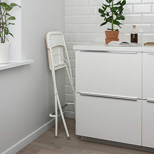 Tabouret de bar pliable avec dossier Franklin assise blanche 63 cm