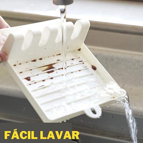 Suporte Descanso para Talheres e Tampa de Panela Pegadores e Utensílios de Cozinha Até 4 Itens e Mai