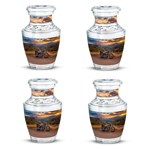 Image of Bike Urn Cremation Urn for Adults 3 Inch 4 Qty | Human Remains Urns Burial Decorative for Mom & Dad