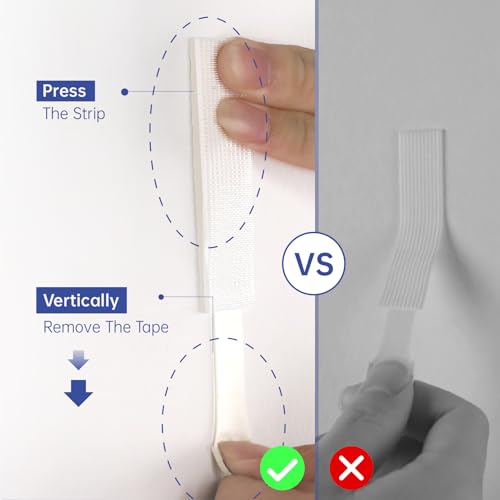 12 Pairs Large Picture Hanging Strips Heavy Duty, Damage Free Hanging Picture Hangers Kit Without Nails No Tools for Wall