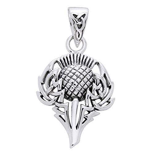 Scottish Spirit of Alba Thistle Celtic Knot Art Sterling Silver Pendant by Courtney Davis