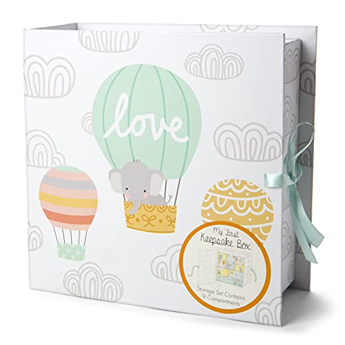 Image of Votum Baby Keepsake Box for Treasured Memories, Love - Lightweight, Handcrafted Baby Boxes with 9 Labeled Compartments for First Memories - Gender Neutral Baby Shower Gifts for Girls, Boys