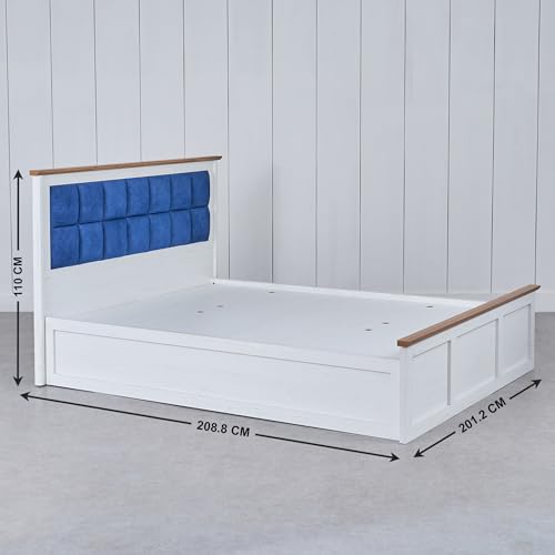 Image of Home Centre Santorini Pearl King Bed with Box Storage - White