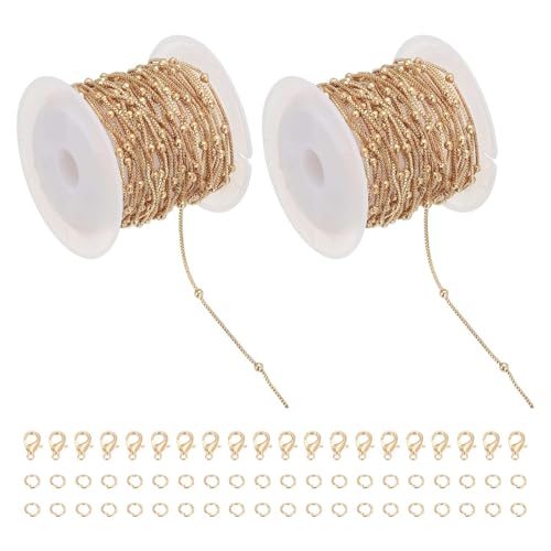 Chaîne à maillons en acier inoxydable doré pour création de collier DIY PATIKIL
