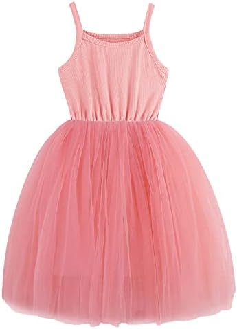 RJXDLT Baby Girls Tutu Dress Infant Tulle Dress Toddler Sleeveless Summer Dress 580 Soft Pink 110