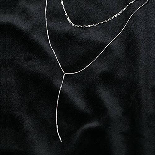 Collier de clavicule long en argent pour sublimer vos pulls de mode