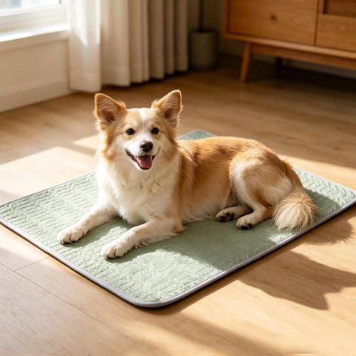 Kühlmatte für Haustiere, atmungsaktiv, rutschfest, waschbar, faltbarer Bezug, kühlendes Hundebett- für Erholung, Nacht, Schlafenszeit, Zuhause, Innenbereich, Schlafen-9