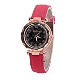 Reloj de cuarzo para mujer, reloj digital con correa luminosa estrellada, reloj de ferrocarril para mujer, hot pink, talla única