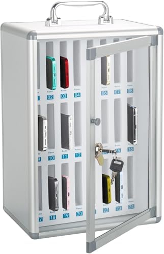 KRLZ Mobile Phone Box with 24 Slots, Aluminum Mobile Phone Cabinet ...