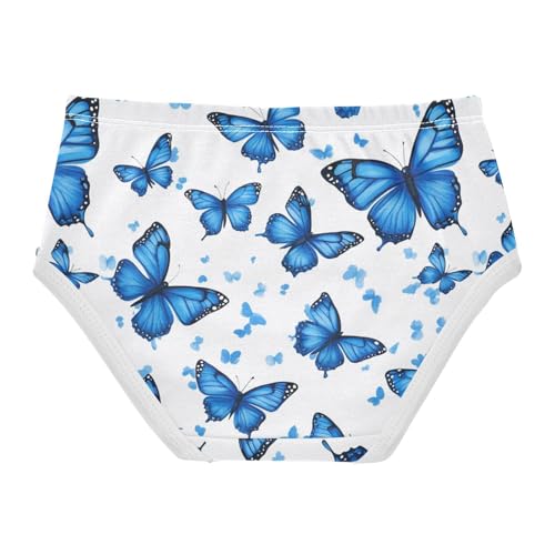 Wusikd Blue Butterflies Girls' Underwear Cotton Girls Briefs Soft Toddler Underwear 2T2