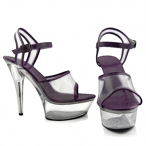 Sandales transparentes à talons hauts 15cm d'été pour femme