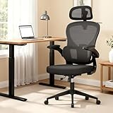 GXTRACE オフィスチェア 椅子 デスクチェア ゲーミングチェア ハンガー搭載 可動式独立型ランパーサポート 跳ね上げ式アームレスト 3Dヘッドレスト 通気性メッシュ パソコンチェア (01-Black) image