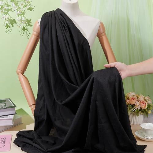 BENECREAT 2x1.5m Black Polyester Lining Fabrics, Woven Fusible Interlining Fabric for Crafting Quilting, Sewing, Dresses - Image 3