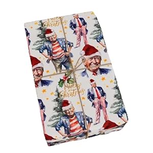Trump Wrapping Paper Christmas-Trump Wrapping Paper,Gift Wrap Paper Unique Holiday Wrapping Paper Santa Wrap Paper (02)