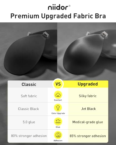 Image of Niidor Adhesive Bra Strapless Ultra Sticky Invisible Push up Silicone Bra Multiple Colors Sizes Reusable for Backless Dress