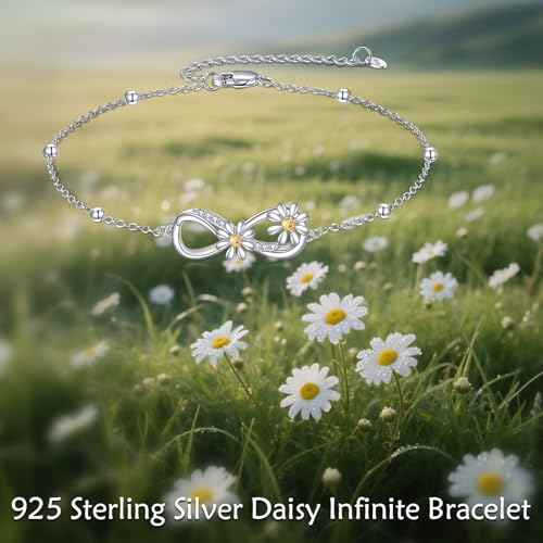 Image of POPLYKE Ladybug /Dragonfly /Bee /Paw Bracelet for Women Sterling SIlver Bracelet /Anklet Jewelry Gift for Women