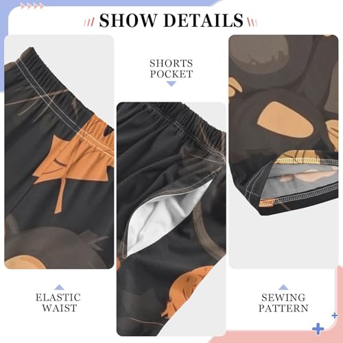 ZZXXB Monkey Maple Leaves Boys Long Pants Soft Trousers Elastic Waist Kids Lounge Bottoms with Pockets S-XL4