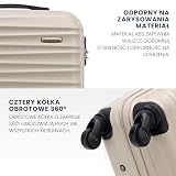 WITTCHEN GROOVE Line Zestaw walizek z kosmetyczką Walizki podróżne Twardy bagaż ABS Zamek szyfrowy Teleskopowa rączka 4 obrotowe kółka Rozmiar (S+M+L+Kosmetyczka) Beżowy