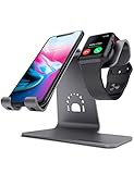 Bestand 2 in 1 Apple iwatch Charging Stand Holder&Phone Desktop Tablet Dock for Apple Watch/iPhone X/8Plus/8/7 Plus/iPad (Space Grey)