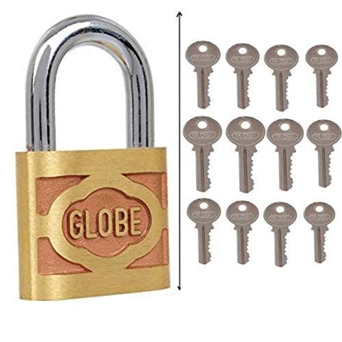 MOD-SAFA After Marketing Product Heavy Duty Globe 2 Brass Padlock and 12 Pieces Spare Keys
