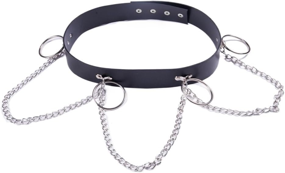Women Belts Chain Hidden Button Cosplay Punk Hip Hop Female Belt Party Club Casual
