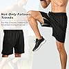 InfiniZer 2 Pack Men's Athletic Shorts Casual Lightweight Activewear Workout Running Gym Shorts with Zip Pockets (UK, Alpha, 3XL, Regular, Regular, Black + Dark Gray) #3