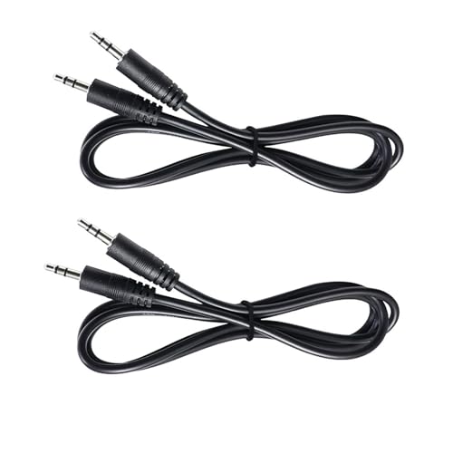 Cable estéreo auxiliar 3.5mm macho a macho 2-pack 0.97 m miniatura 1