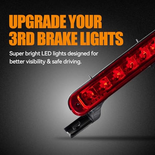 Image of Third 3rd Brake Light LED for 2012-2018 Ford Flex, High Mount Rear Brake Lights Assembly for 12-18 Flex, Waterproof Center Cab Lamp Stop Light (Red)
